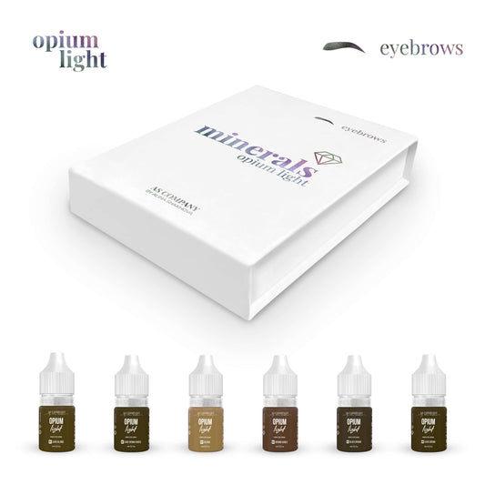 Set Pigmenți Minerali OPIUM LIGHT  pentru sprâncene, 6 ml