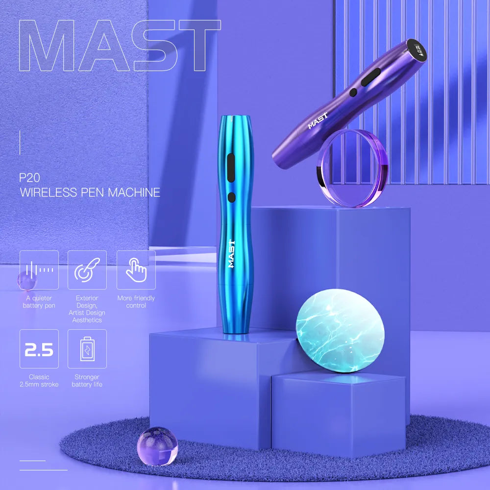Aparat de tatuat wireless Mast P20 (2 baterii)