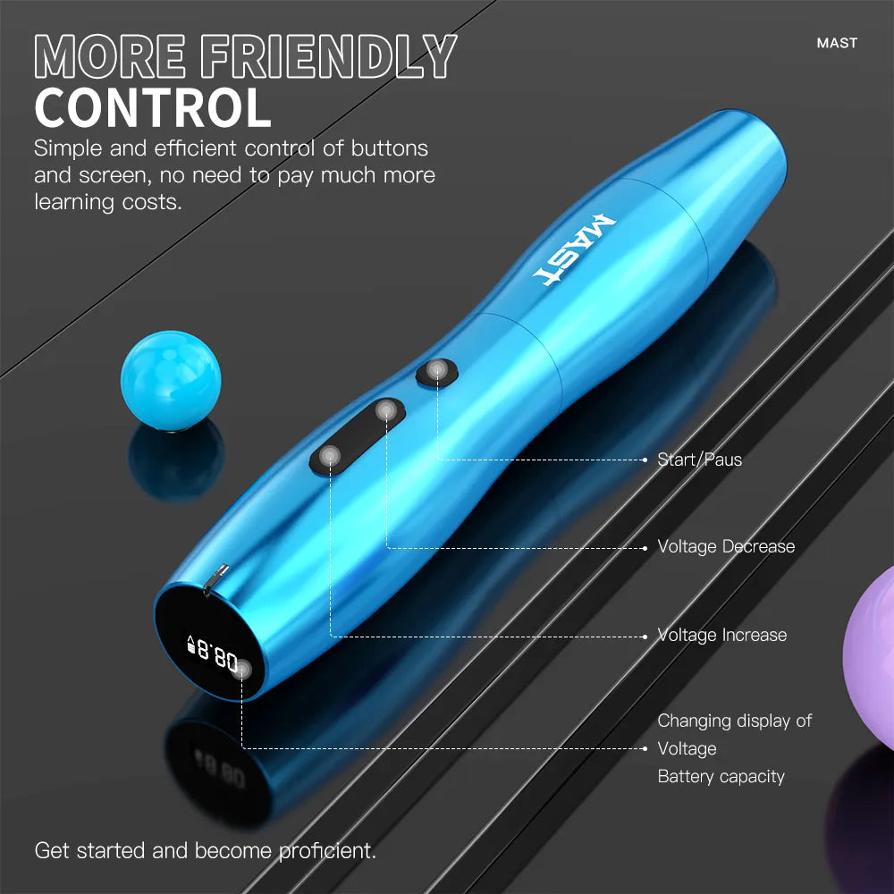 Aparat de tatuat wireless Mast P20 (2 baterii)
